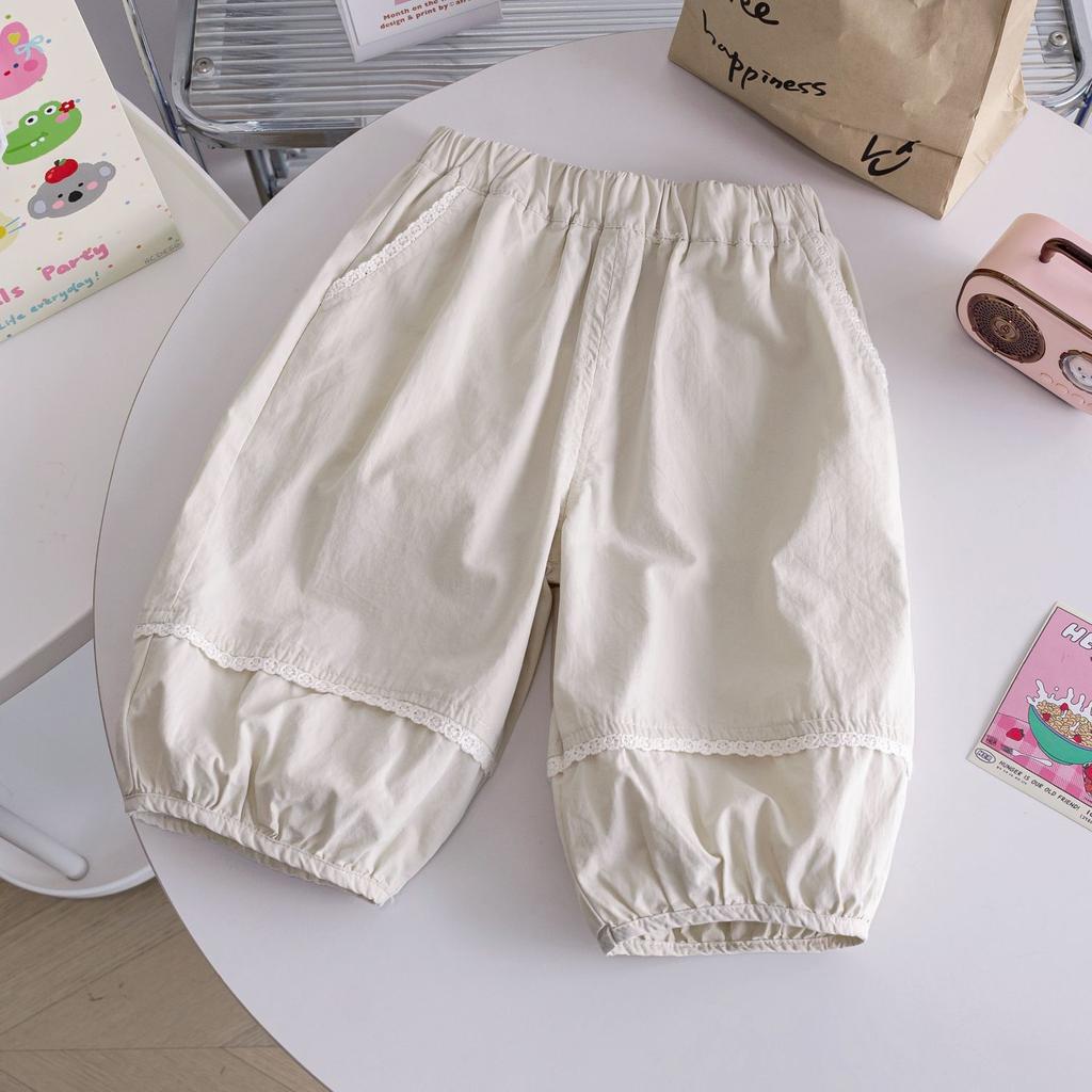 Summer Baby Girl Loose Casual Pants Fashionable Children's Lantern Pants Five Quarter Pants