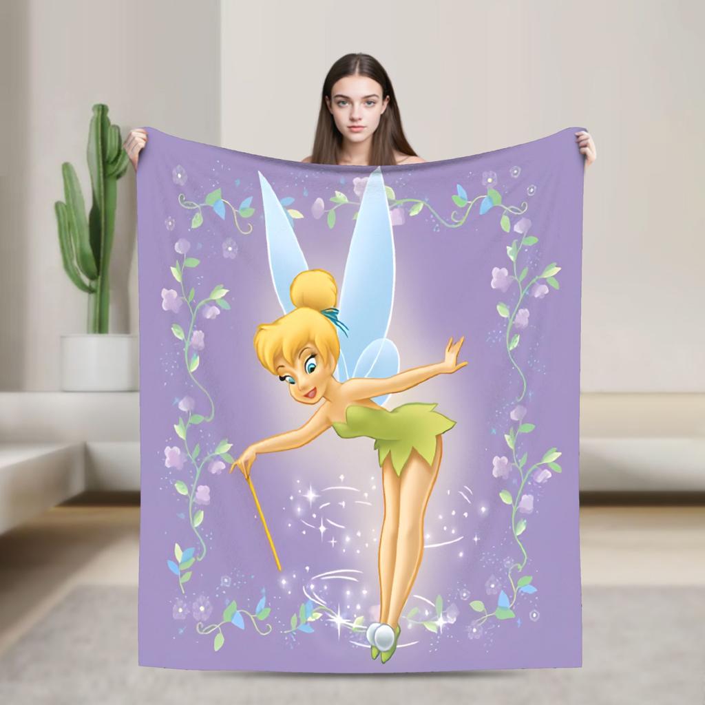 Tinker Bells Flannel Blankets Winter  Soft Warm Bedding Throws for Girls Boys Living Room Graphic Bedspread Sofa Bed Cover