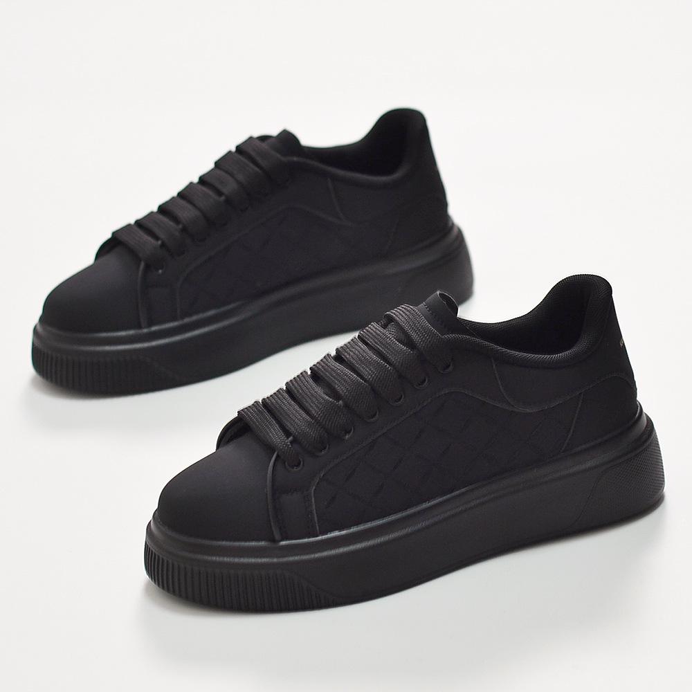 

Unisex European Low-Top Spring Sneakers: Height-Boosting, Comfortable, Lightweight, Versatile, Thick-Soled Casual Shoes 37 чорний