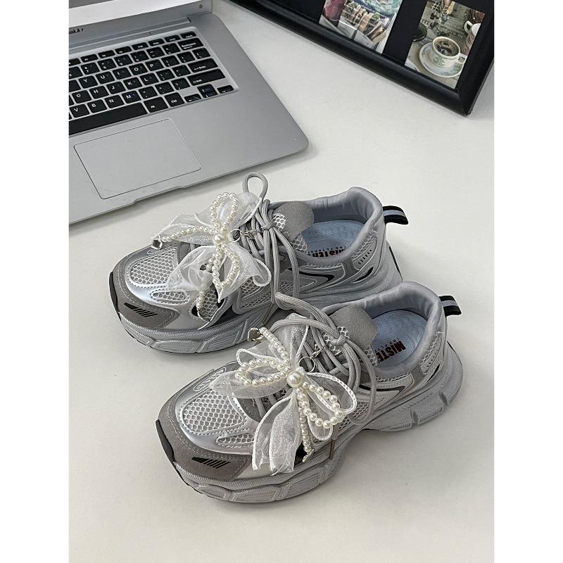 Spring New Platform Pearl Lace Sports Dad Shoes 1772B