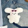 Puppy Toy Keychain with Bowknot Cartoon Big Ear Dog Plush Dolls Keyring Pendant Backpacks Bag Charm for Women and Girls