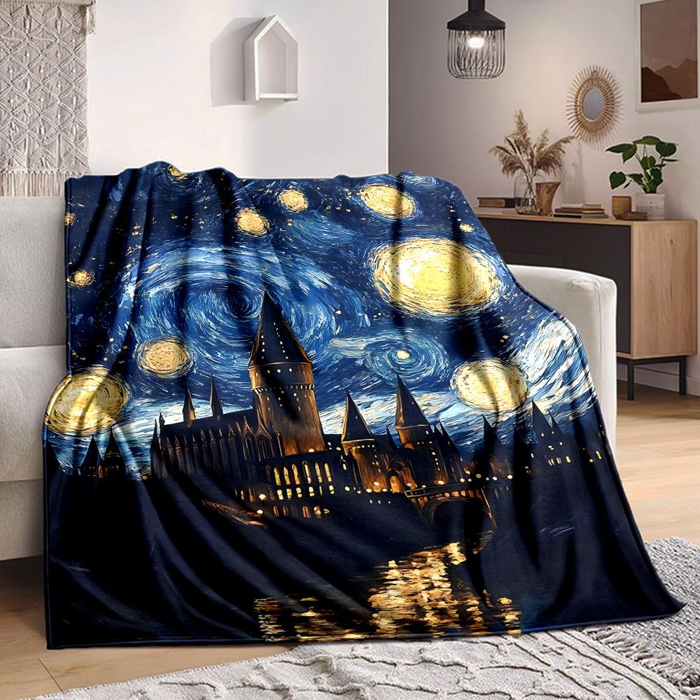 

1pc Starry Night Blanket Warm, Cozy, And Soft, Suitable for Sofas, Beds, Cars, And Office Use.Perfect for Camping And Travel, Making It a Great Gift f 100x150cm