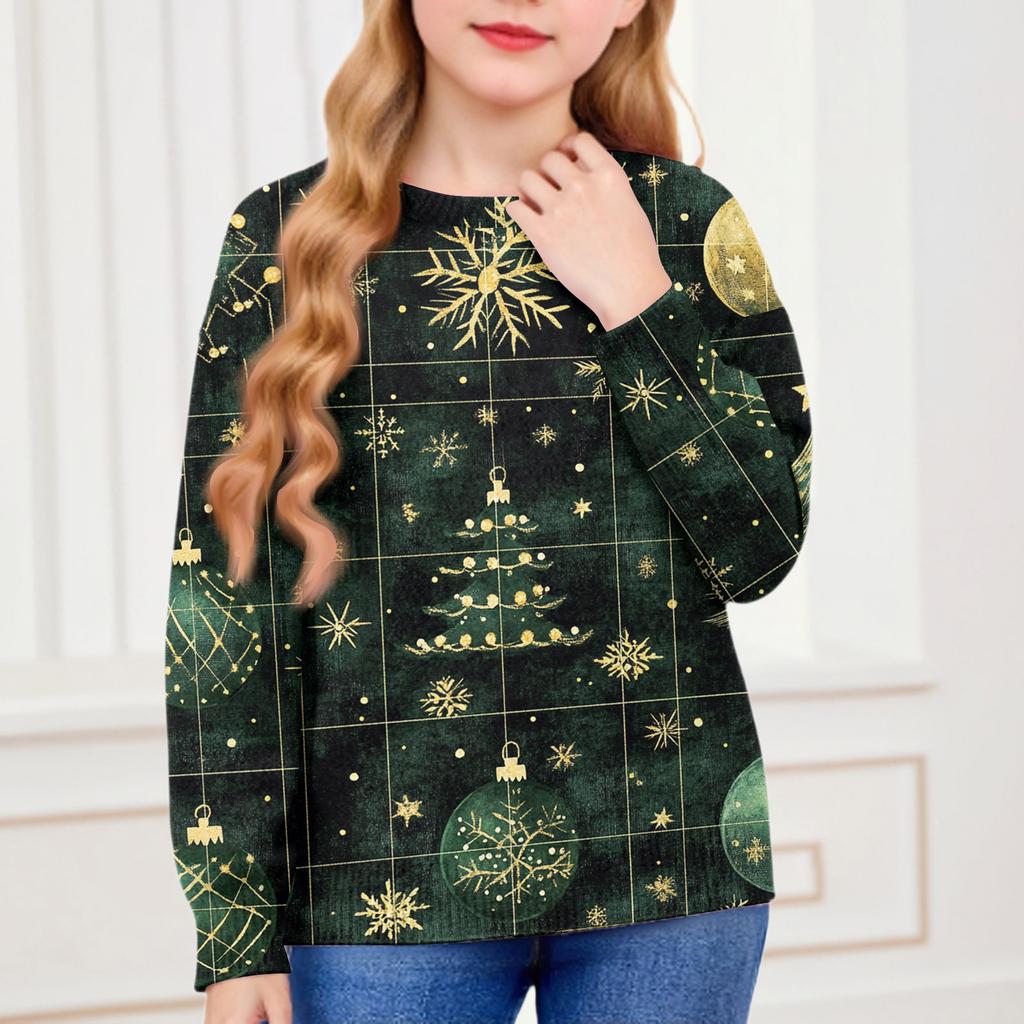Christmas Day Sweatshirts For Children Boys And Girls Knit Sweater Cute Shirt Fall Crewneck Pullover Tops