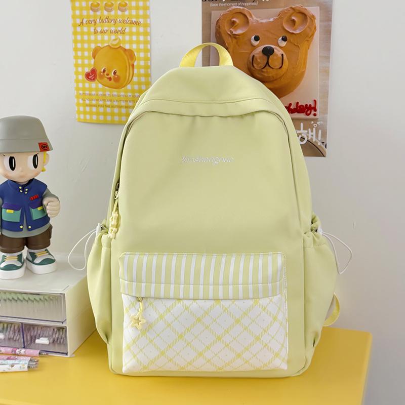 Schoolbag Milk Whirring Vitality Plaid Color Matching Fashion Primary School Students Schoolbag Female Backpack Junior High School Students