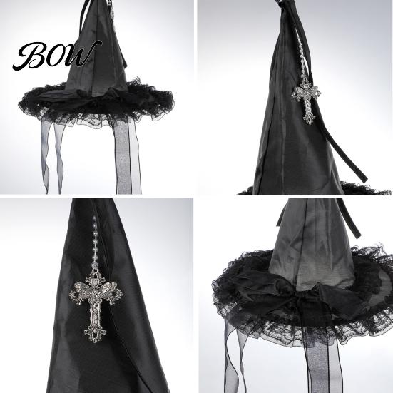 Decorative Spider Pendants Halloween Witch Hat Hanging Decor, Web Ribbon Prop Wizard Party Accents for Party, Dark Costume Accessory Masquerade Themed