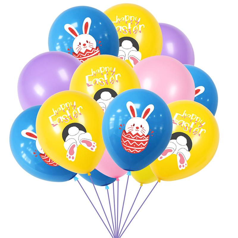 Easter Decorations Happy Easter Banner Bunny Rabbit Egg Colored Balloon Suit