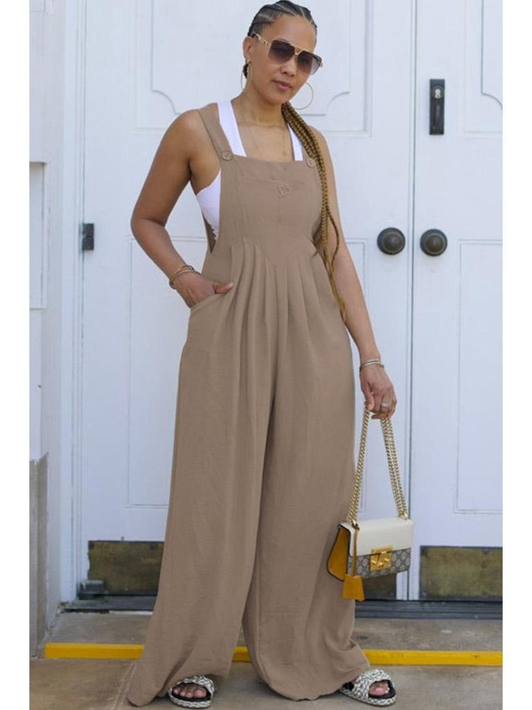 M3154 Women's Solid Color Overalls - Popular 2024 European & American Style
