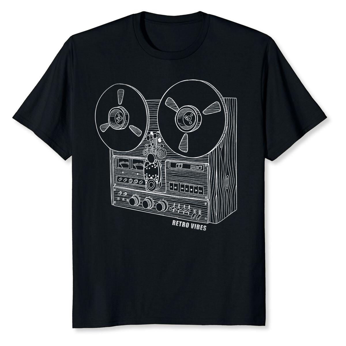 NEW LIMITED Cassette Tape Reel To Reel Analog Sound System Retro Vibes T-Shirt S