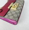 [Pre-Owned] Padlock Metal Lock Logo Chain Canvas Leather Bag - Excellent #AN3W90