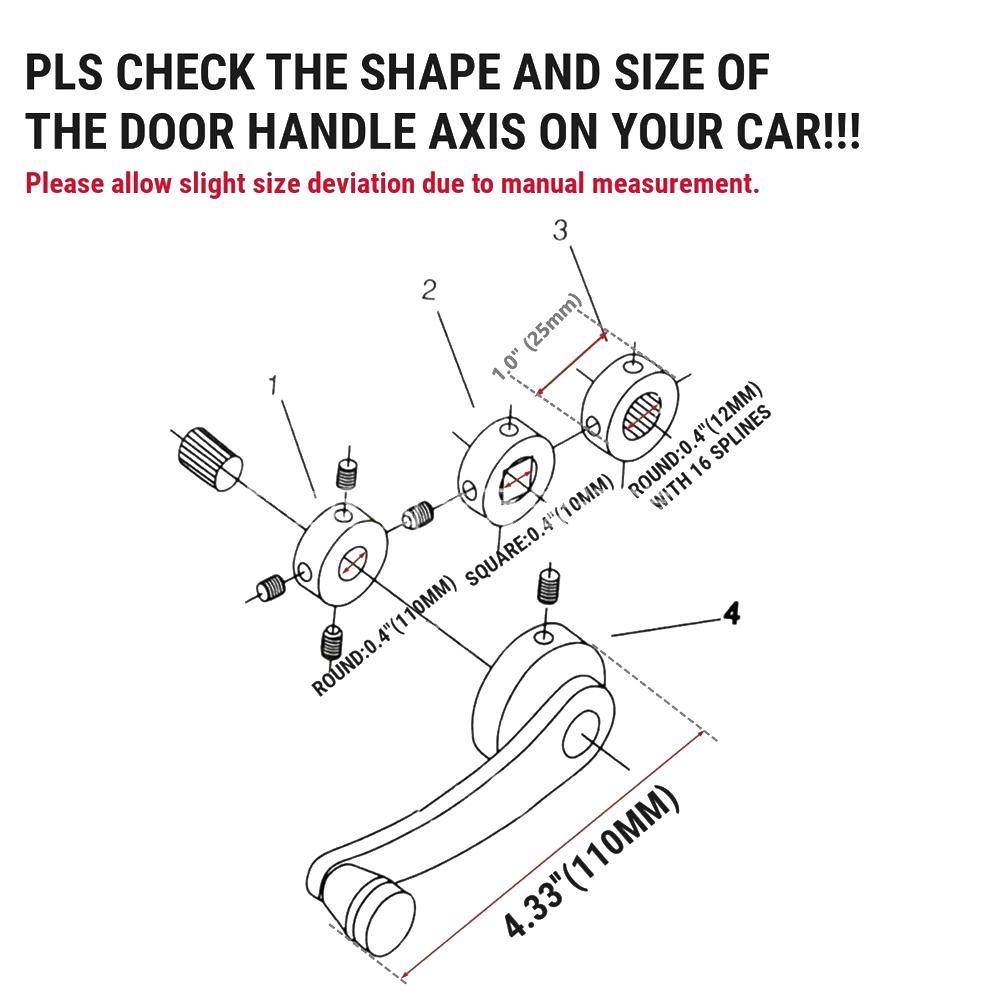 Mâner manivelă geam mașină clasică 2 buc din aliaj de aluminiu Mâner de înfășurare geam mașină Rider Winder manivela Piese auto