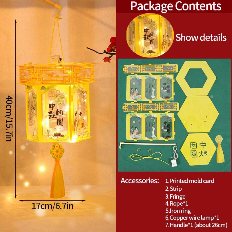 Chinese Paper Lantern Mid- Autumn Festival Lanterns Japanese Lantern Wedding Accessorie Autumn Decor DIY Material Pack