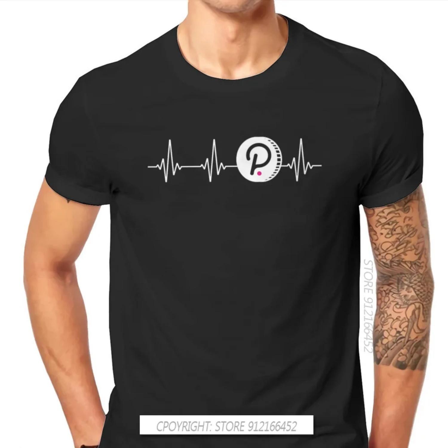 

Cryptocurrency Crypto Miner Polkadot Love Heartbeat T Shirt Classic Grunge Summer Pure Cotton Men Tops Harajuku O-Neck TShirt XXXXXL чорний