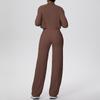 Women's High-Waisted Yoga Set: I-Beam Vest, Wide-Leg Pants, Skin-Friendly Sports Zipper Jacket