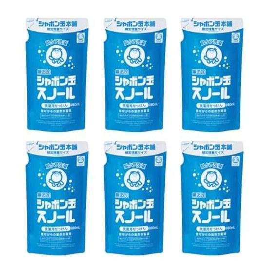Bulk Purchase Shabondama Additive-Free Soap Laundry Liquid Detergent Snowl Refill Softener-Free Fragrance-Free 880mL6 pieces