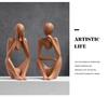 Nordic Sandstone Thinker Figurine: Abstract Art Decoration for Living Room or TV Cabinet.