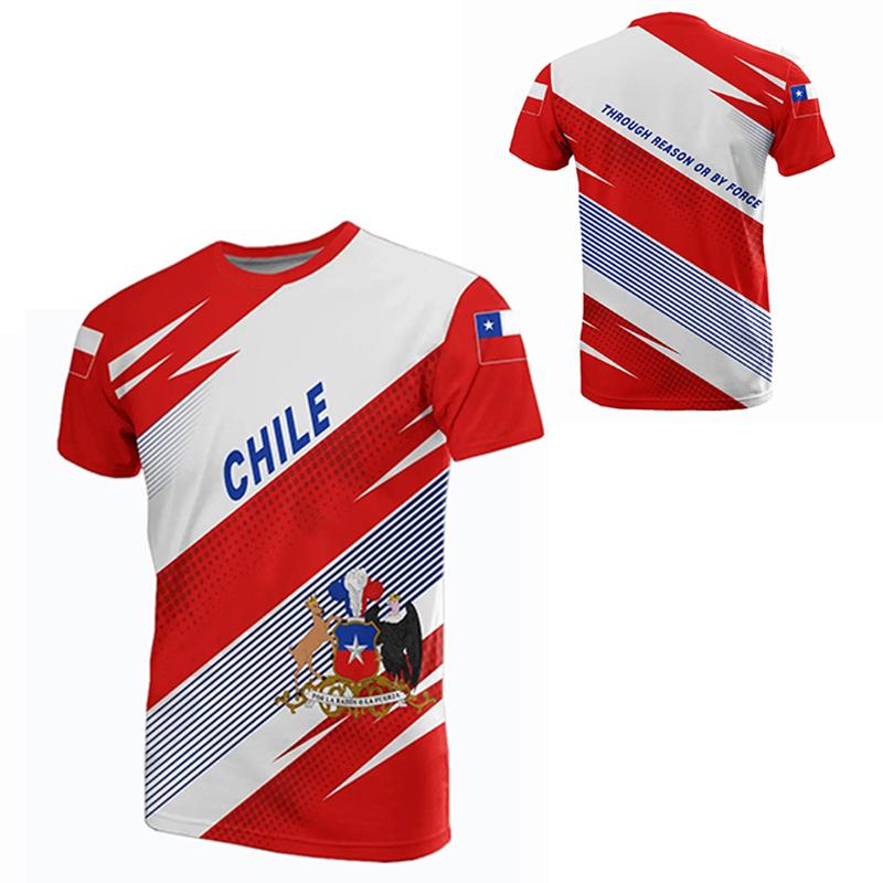 Sommer Nationalflagge von Chile Aufdruck T-Shirt Chile Emblem Grafik T-Shirts für Herren Kinder Mode Cool Vintage Kurzarm