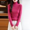 Women's Striped Wool High-Neck Sweater – Knitted Autumn/Winter Pullover Top