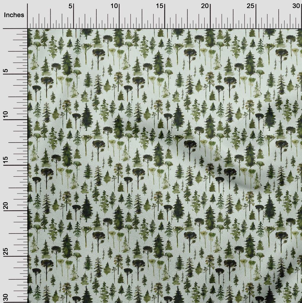 oneOone Cotton Flex Dark Green Fabric Tree Craft Projects Decor Fabric Printed By The Yard 40 Inch