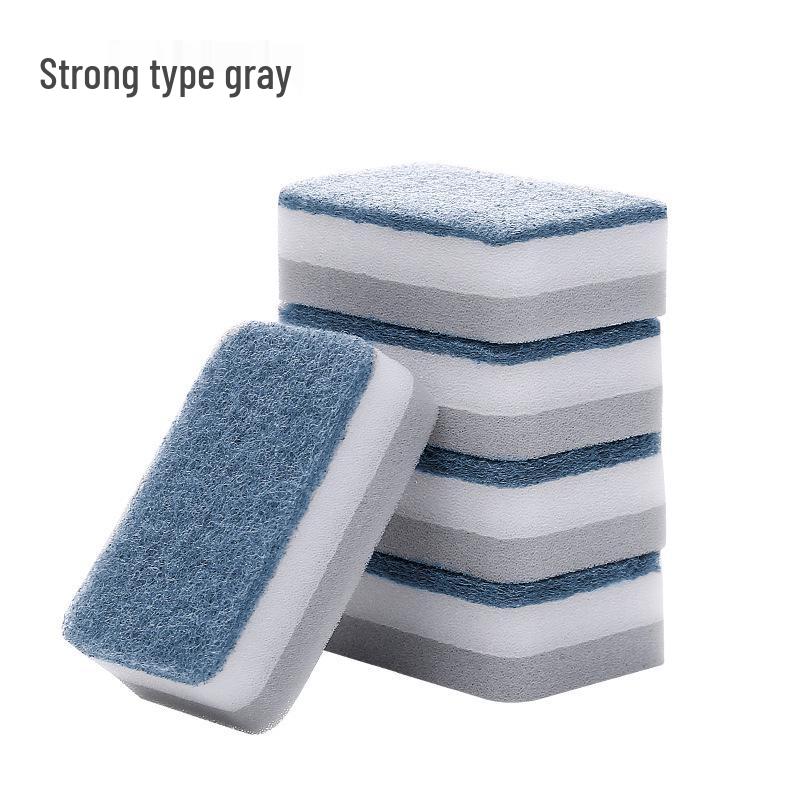 

Волшебный двусторонний кухонный скребок: Губка и абразивная подушечка для мытья посуды и кастрюль 1 piece серый