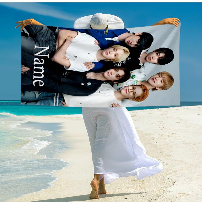 Custom Name Ultra-Soft Beach Towel with BOYNEXTDOOR Theme,Ideal for Pool - Camping, Diving - Perfect Travel Essential, Vibrant Beach Towel.