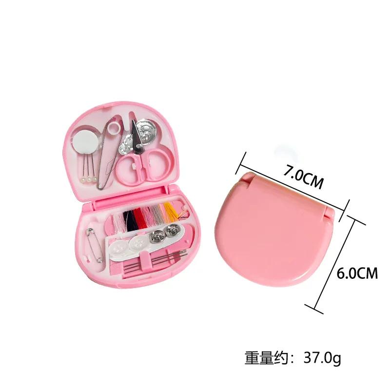 Portable Travel Mini Sewing Kit Buttons Pins Storage Boxes Handmade DIY Sewing Tools Scissor Thimble Needle Threads Box Set