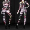 3D Digital Printing Stage Performance Costumes Adults Halloween Events Carnival Theme Party Cosplay Outfit Pretend Game Jumpsuit