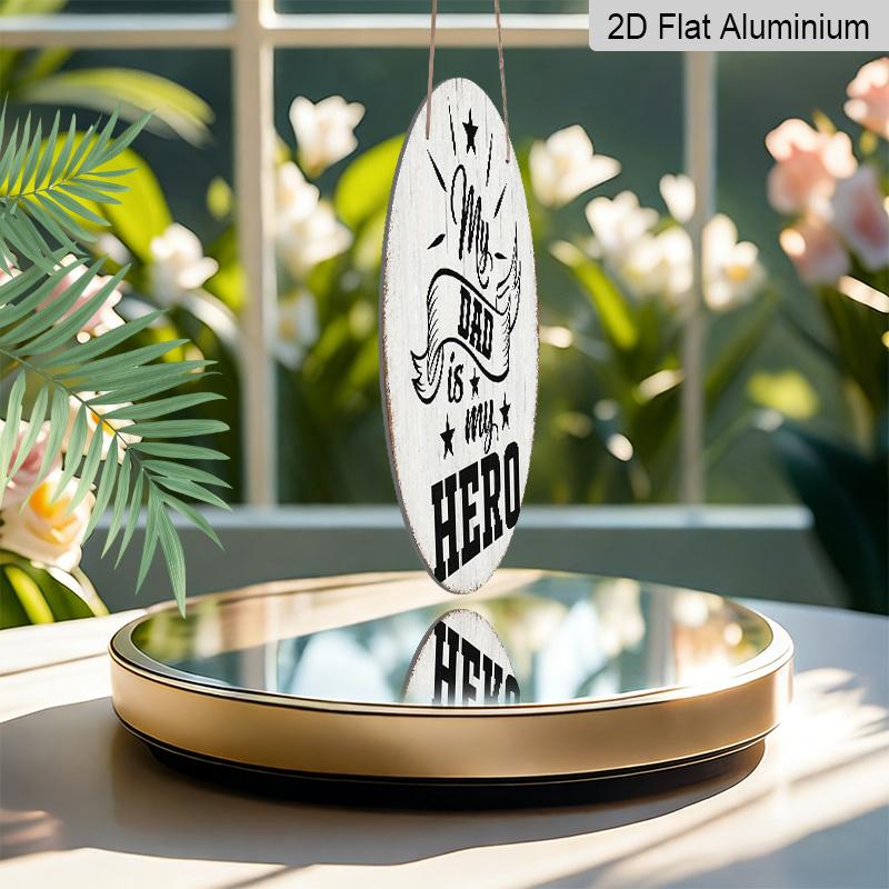 2D Flat, 1pc Round "My Dad Is My Hero" Aluminum Hanging Sign, Vintage Rustic Father's Day Star Design, Retro Metal Wall Decor, Perfect for Father's