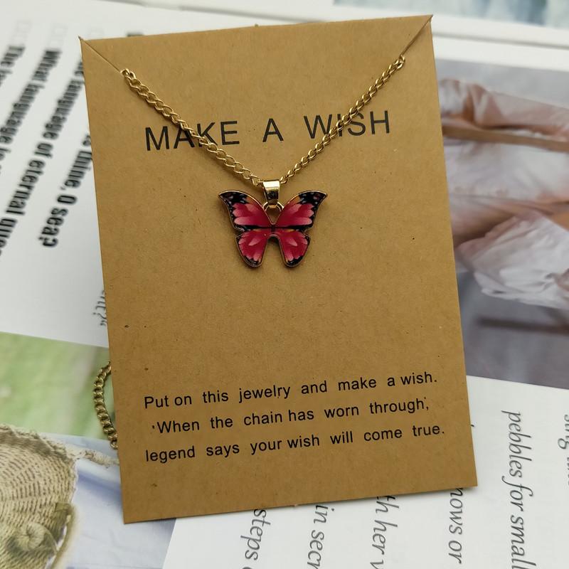Korean Fashion Cute Butterfly Pendant Necklace for Women Golden Color Statement Necklace Zircon Gifts Wholesale Dropshipping