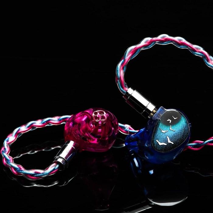 HiFiGo Kinera Celest PhoenixCall 1DD+2BA+2 6mm Microplanar Driver In-Ear Monitor, 5 Hybrid Driver IEM (3.5mm, Purple-Blue)