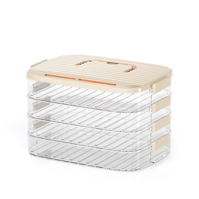 Large Capacity Multi-layer Dumpling Freezer Storage Box with Timer