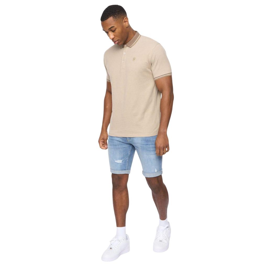 Crosshatch Mens Riptrey Abraised Denim Scratch Shorts
