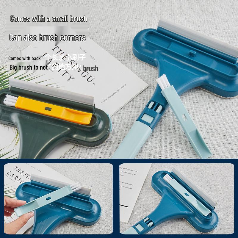 Multi-Use Long-Handled Screen & Glass Cleaning Brush with Squeegee