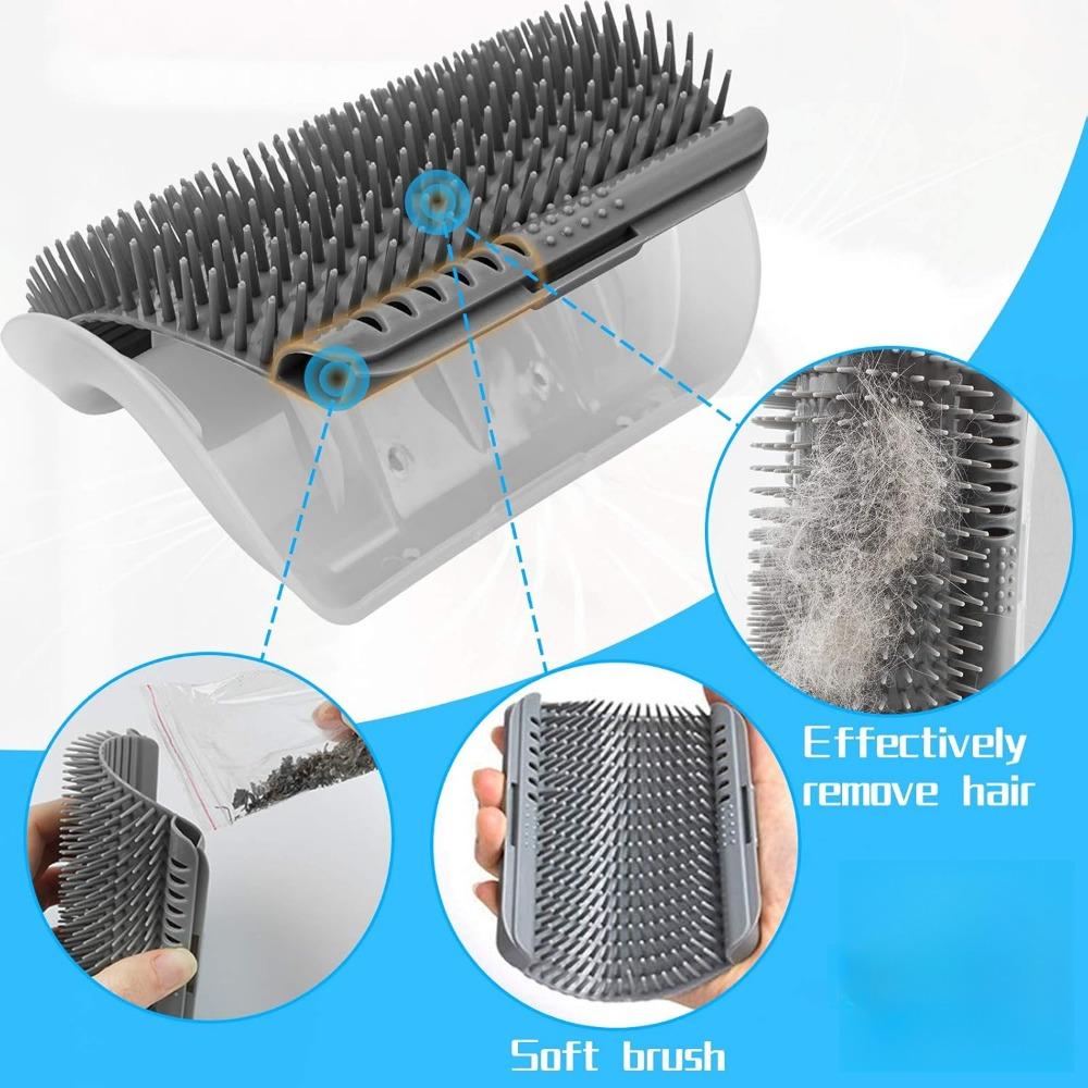 1/2 Pack Wall Corner Cat Groomer, Massage Combs for Short  Long Fur Face Scratcher and Softer Massager Toy for KittensPuppies