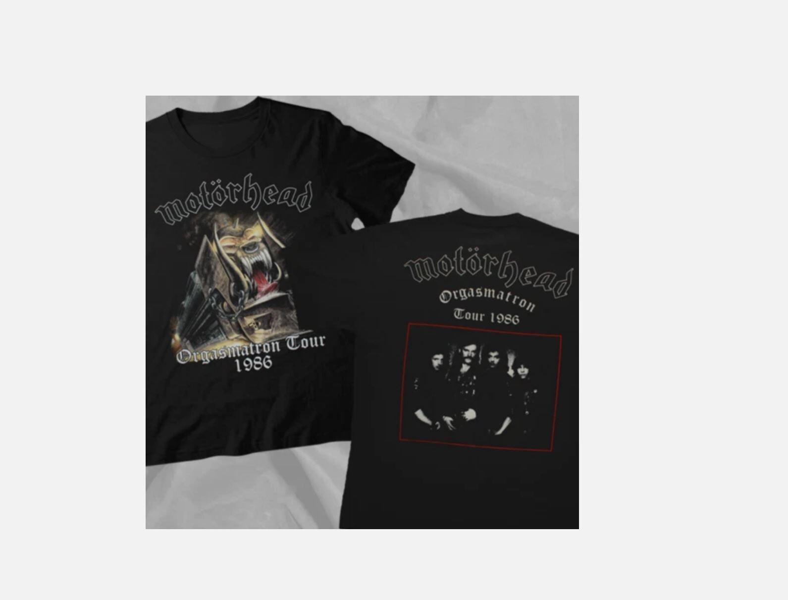 Vintage 1986 MOTORHEAD Orgasmatron Tour Black Double Sided T-Shirt XL