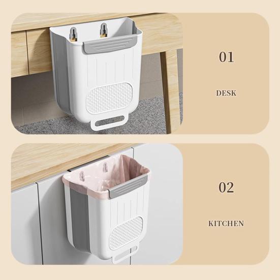 Składany Mini Kosz na Śmieci do Zawieszenia na Drzwiach Szafki Kosz na Odpady Kuchenne Składany Kosz na Śmieci pod Zlew do Kuchni Łazienki