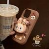 Kawaii 3D Monsters Cover for iPhone 16 15 14 13 12 11 Pro Max 16 15 14 Plus With Stand Holder Soft Silicone Case