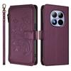 For Xiaomi Redmi Note 15 Pro 5G Leather Case Butterfly Floral Imprint Zipper Wallet Stand Cover with Wrist Strap