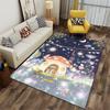 Whimsical Night Forest Carpet with Animals and Mushroom House Suitable for Use As an Anti-slip for Living Room Bedroom Sofas