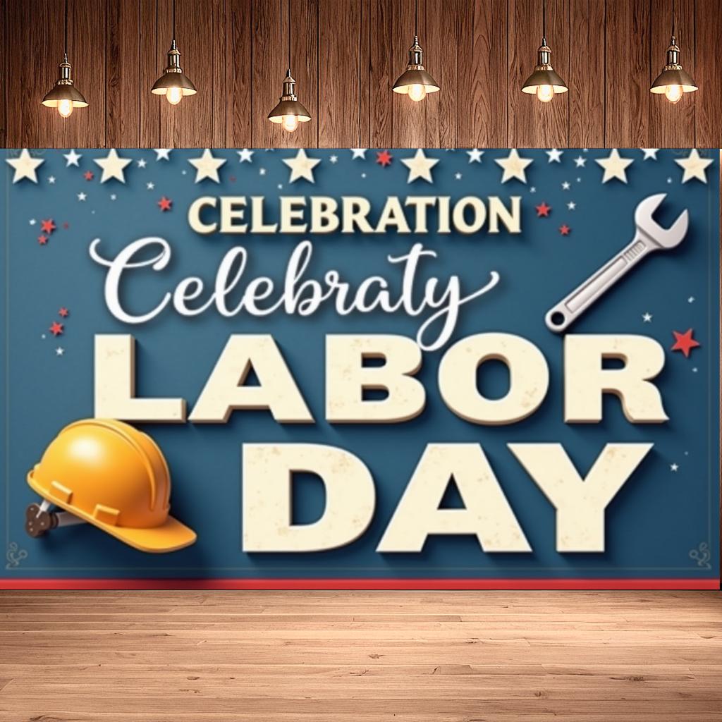 Workshop Celebration Banner Durable Material Construction Theme Colorful Stars Factory Decor for Outdoor Decoration