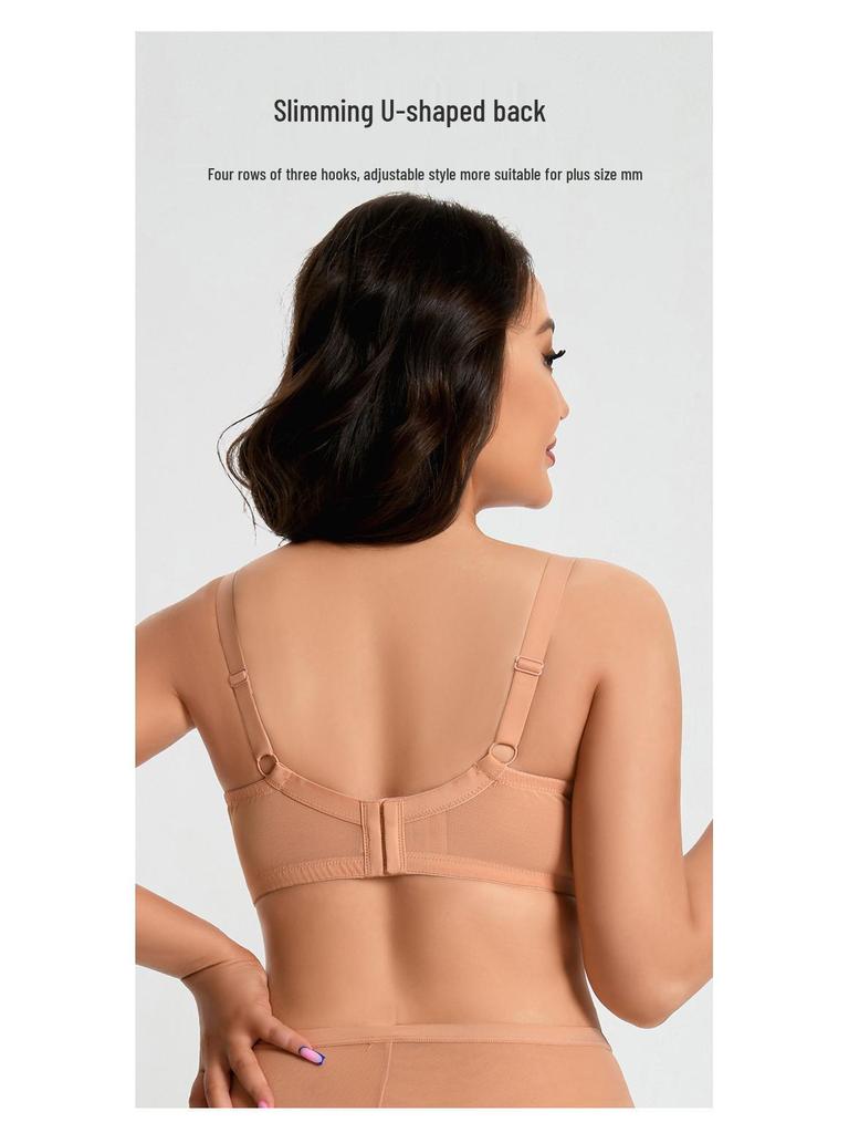 Europejski i Amerykański Biustonosz Minimalizujący i Zapobiegający Opadaniu dla Dużych Rozmiarów - Oddychający, Duży Koszyk