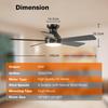 Konoha Ceiling Fan Light with Remote Control - Straight Blade, Flush Mount, 85-265V Wide Voltage Electric Fan.