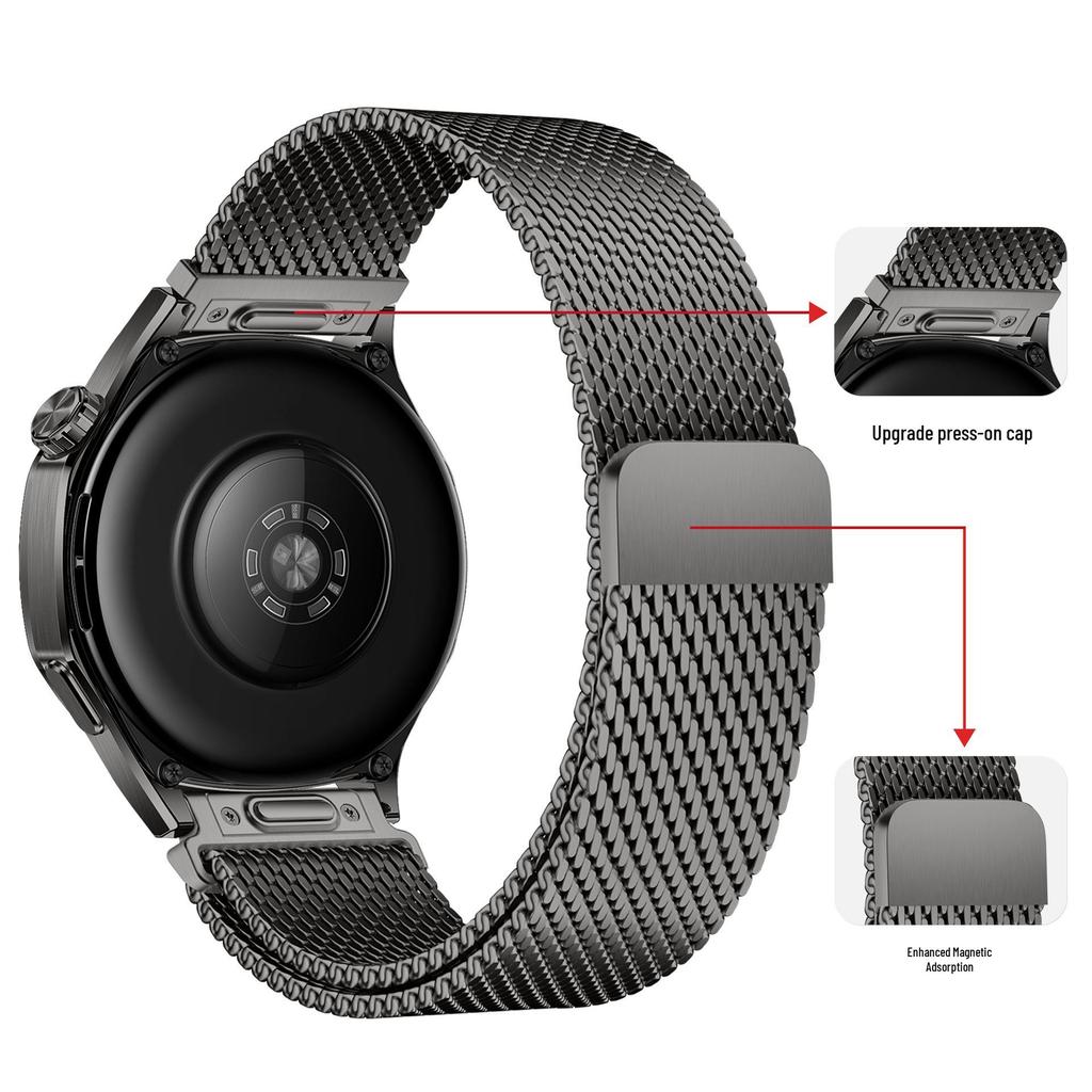 Huawei GT6/Watch 5 Press-Type Milanese Mesh Strap - Upgrade Version