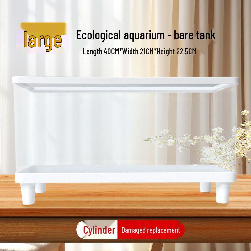 Small Acrylic Transparent Fish Tank with Bottom Drainage for Desktop or Living Room