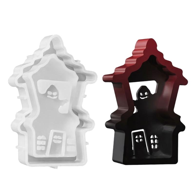 

Food Safe Heat Resistant Silicone Craft Mould Create Hollow House Candle Holders Halloween Decoration