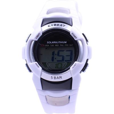 J-AXIS Herren RSM01-W (CYBEAT Sonnenflamme) Runde Uhr Weiß Digital