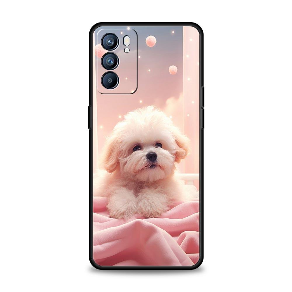 Cute Little Dog Phone Case For Oppo Reno 13 12 11 10 7 F Find X5 X6 A98 A80 A79 A78 A57 A54 A31 A17 Pro 5G Soft TPU Cover Capas