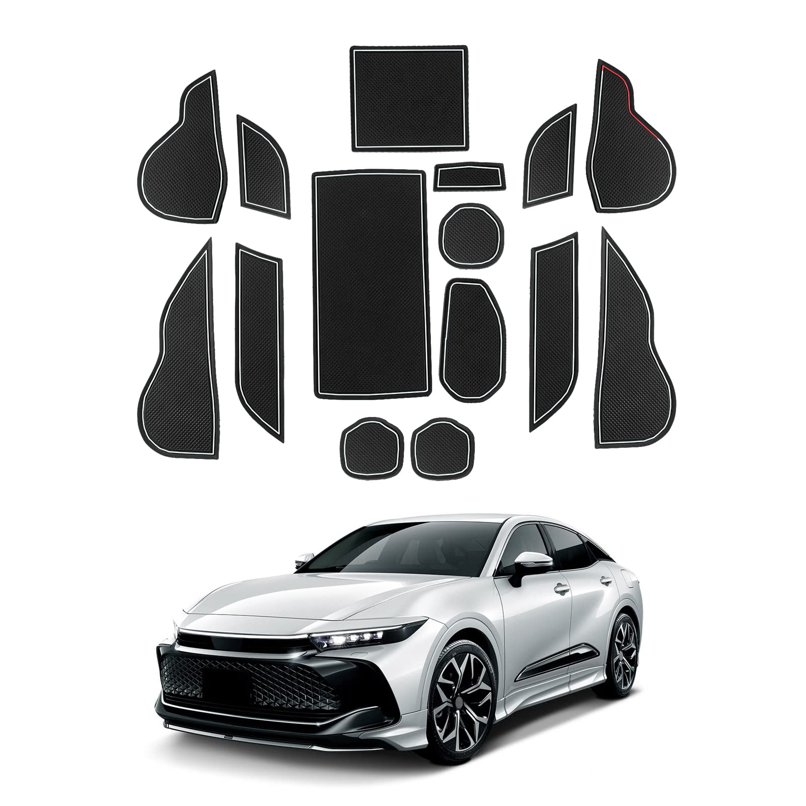 

Toyota Crown 16th Generation Crossover SH35 Exclusive Interior Rubber Console Door Pocket Set [LFOTPP] (2022.9-Present) Mats, Mats, Mats, Non-Slip белый