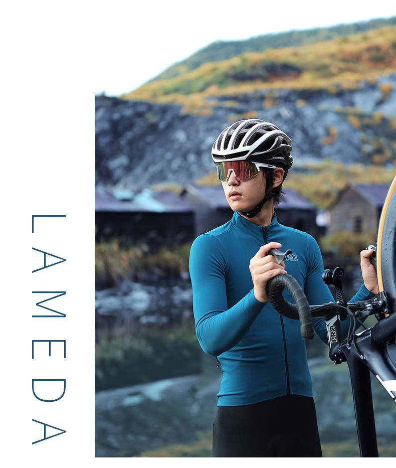 Lampaida Unisex Autumn/Winter Fleece Cycling Jersey – Long-Sleeved Road Bike Apparel
