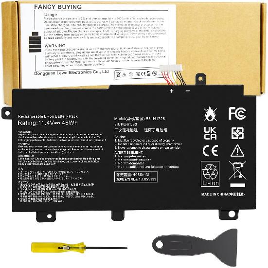 B31N1726 Laptop Battery for Asus FX80 FX80G FX80GD FX80GE FX80GM FX86 FX86FE FX86FM TUF FX504 FX504GE FX504GM FX505 FX505DT FX505DY FX505GE FX505GD