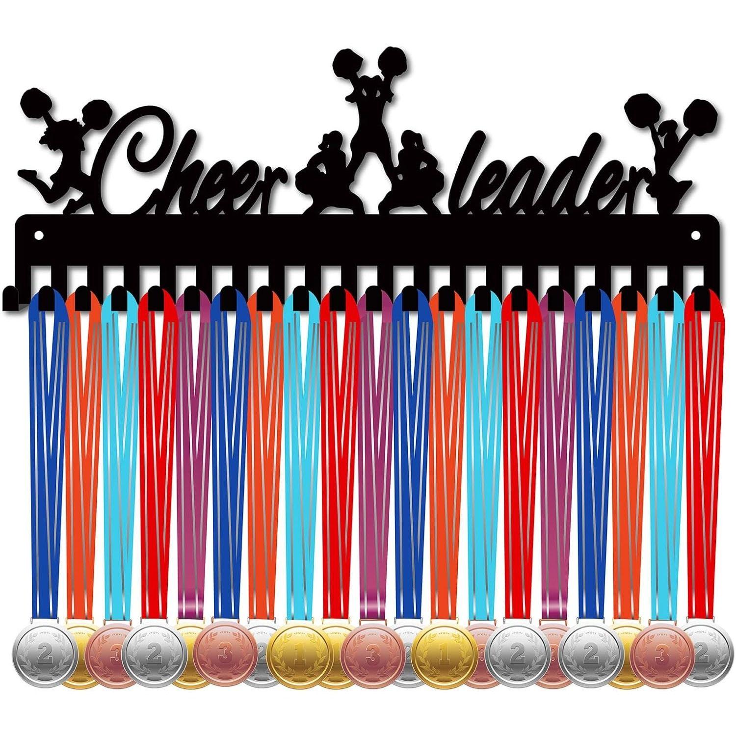 

Black Sports Medal Wall Hanger 20 Hooks 40x14cm